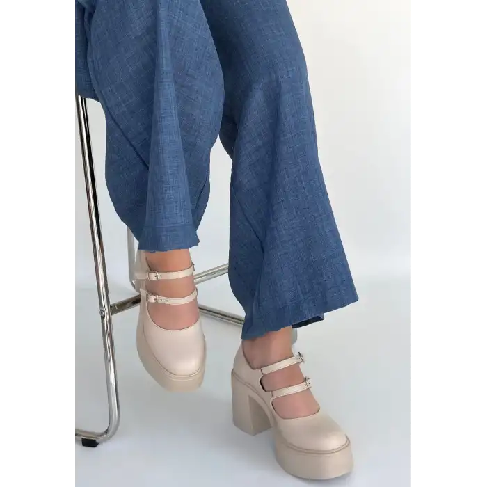 JARLO BEJ CİLT DOLGU TOPUK AYAKKABI