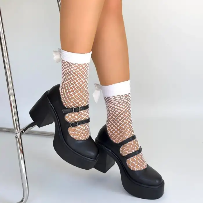 JARLO SİYAH CİLT DOLGU TOPUK AYAKKABI