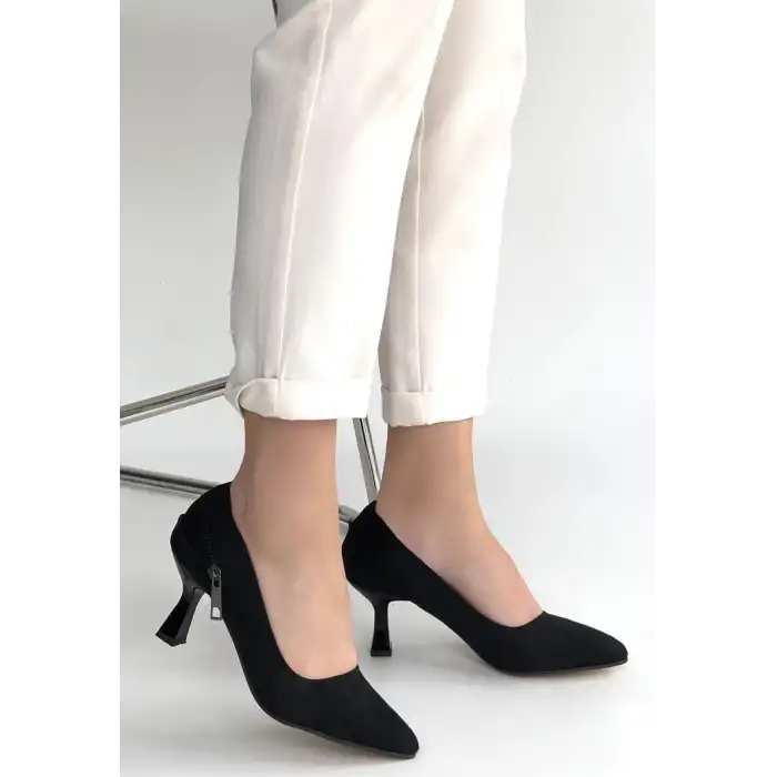 JEDİ SİYAH SÜET TOPUKLU AYAKKABI