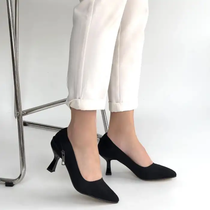 JEDİ SİYAH SÜET TOPUKLU AYAKKABI