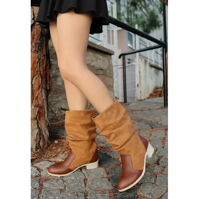 JOLİN TABA CİLT SÜET DETAYLI ÇİZME