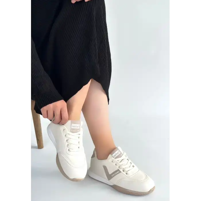 JOWEN BEJ CİLT VİZON DETAYLI BAĞCIKLI SPOR AYAKKABI