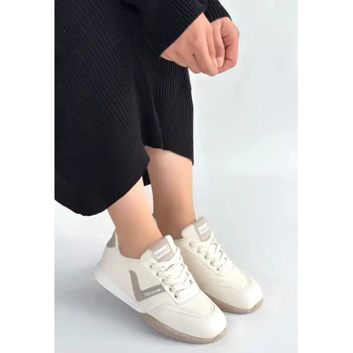 JOWEN BEJ CİLT VİZON DETAYLI BAĞCIKLI SPOR AYAKKABI