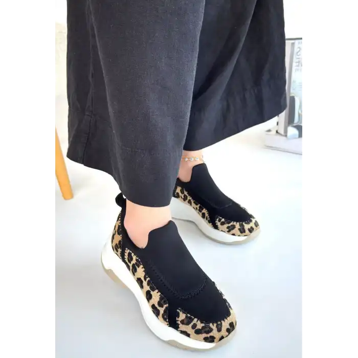 KENDY LEOPAR SÜET SPOR AYAKKABI