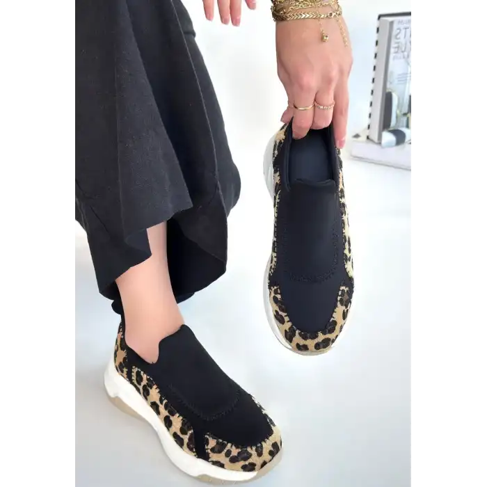 KENDY LEOPAR SÜET SPOR AYAKKABI