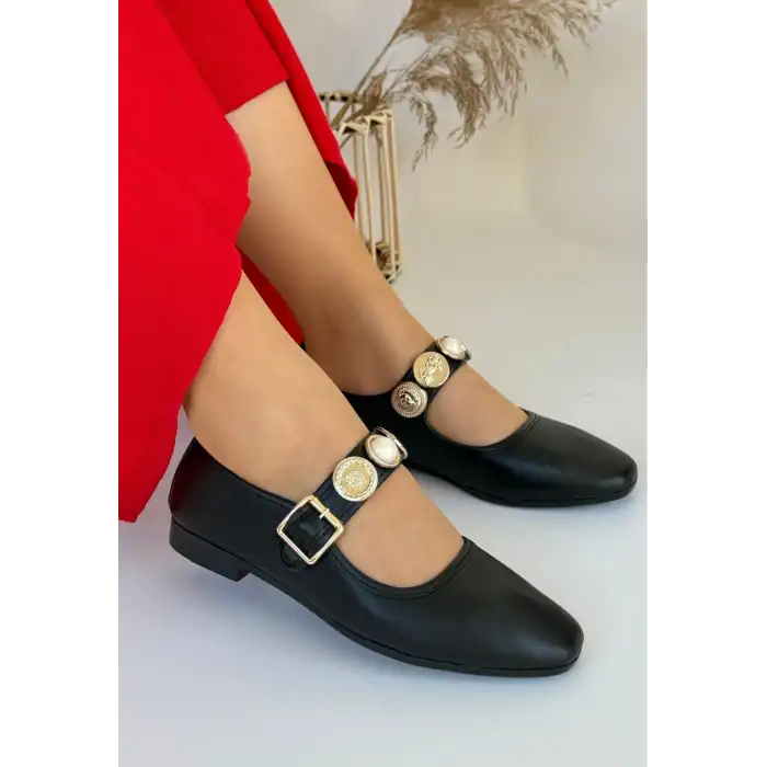 KOOPE SİYAH CİLT BABET AYAKKABI