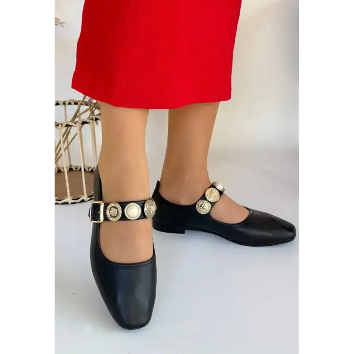 KOOPE SİYAH CİLT BABET AYAKKABI