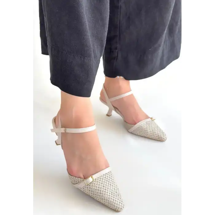 LANNA BEJ CİLT TOPUKLU AYAKKABI