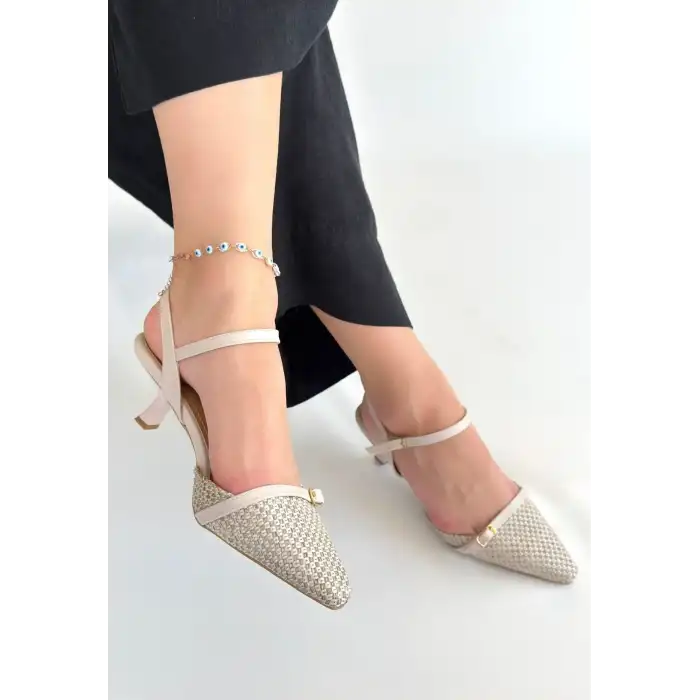 LANNA BEJ CİLT TOPUKLU AYAKKABI