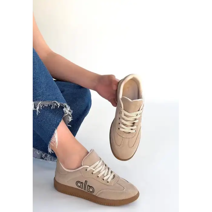 LENDO BEJ SÜET BAĞCIKLI SPOR AYAKKABI