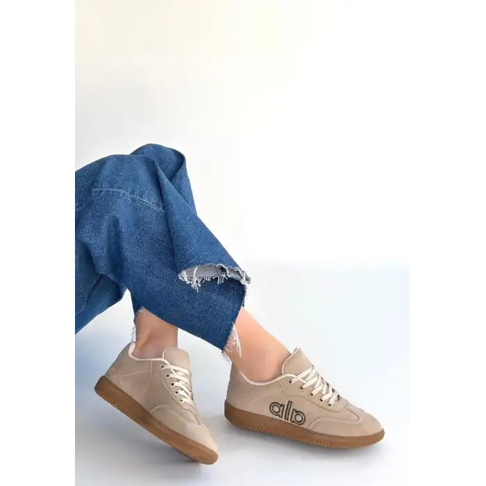 LENDO BEJ SÜET BAĞCIKLI SPOR AYAKKABI