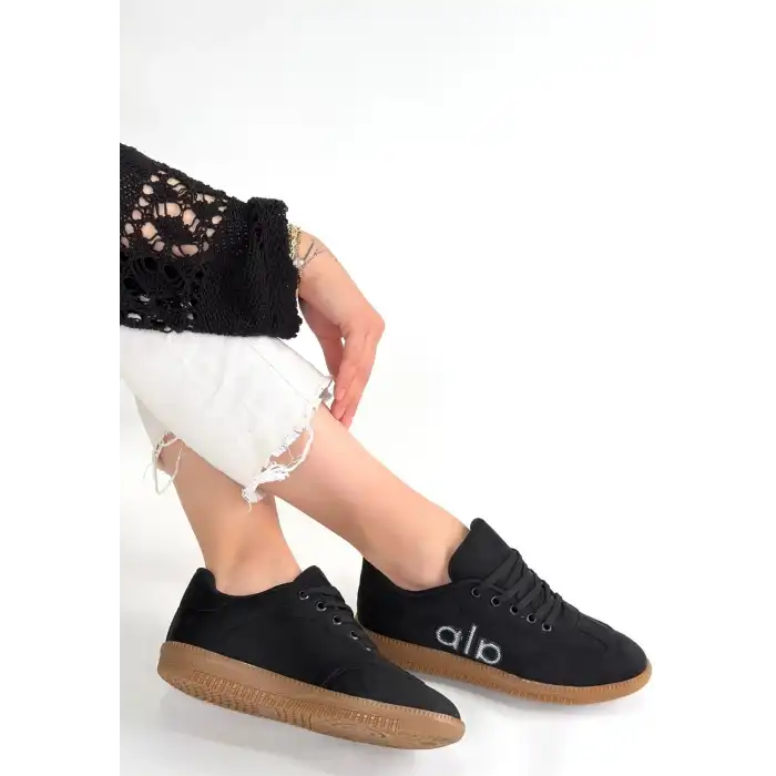 LENDO SİYAH SÜET BAĞCIKLI SPOR AYAKKABI