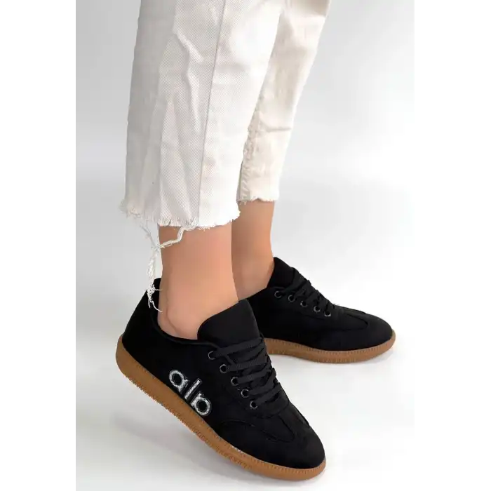 LENDO SİYAH SÜET BAĞCIKLI SPOR AYAKKABI