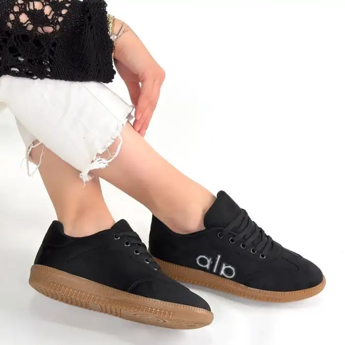 LENDO SİYAH SÜET BAĞCIKLI SPOR AYAKKABI