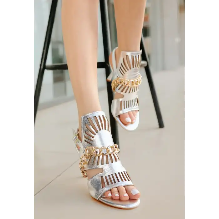 LİDYA GÜMÜŞ CİLT TOPUKLU AYAKKABI