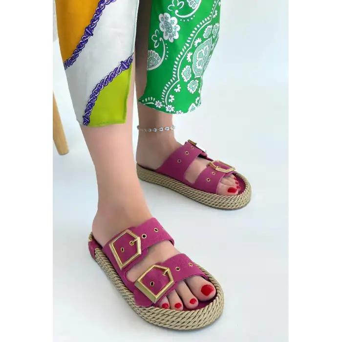 LOERA PEMBA NUBUK ÇİFT TOKALI TERLİK