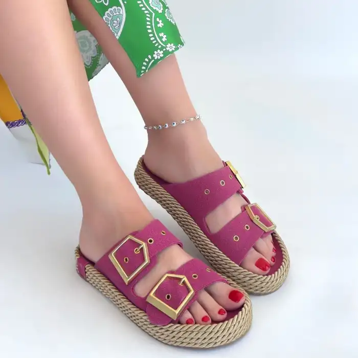 LOERA PEMBA NUBUK ÇİFT TOKALI TERLİK