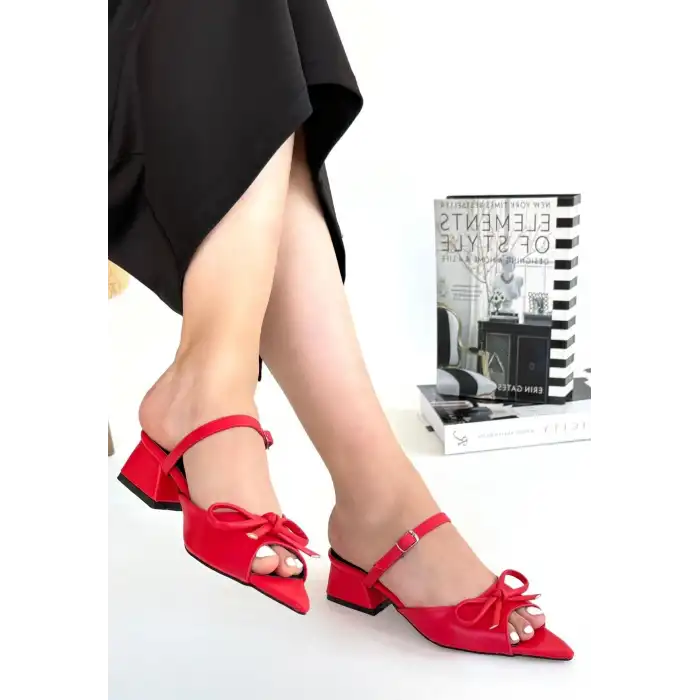 LOTTA KIRMIZI CİLT TOPUKLU AYAKKABI