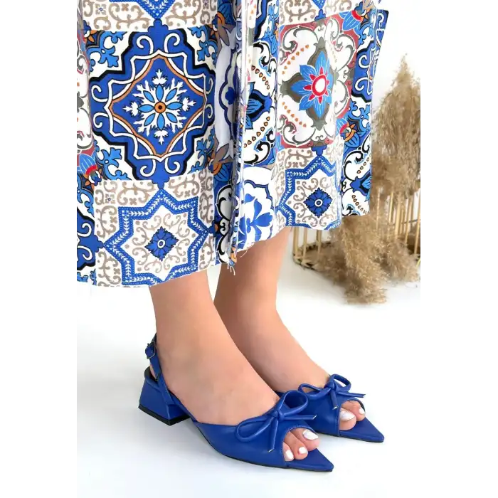 LOTTA MAVİ CİLT TOPUKLU AYAKKABI