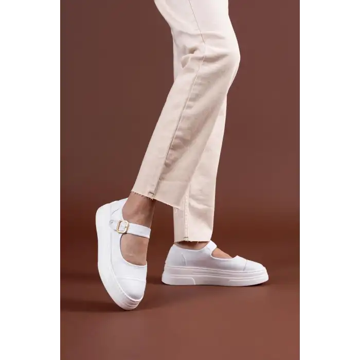 LUNNİ BEYAZ KETEN SPOR AYAKKABI