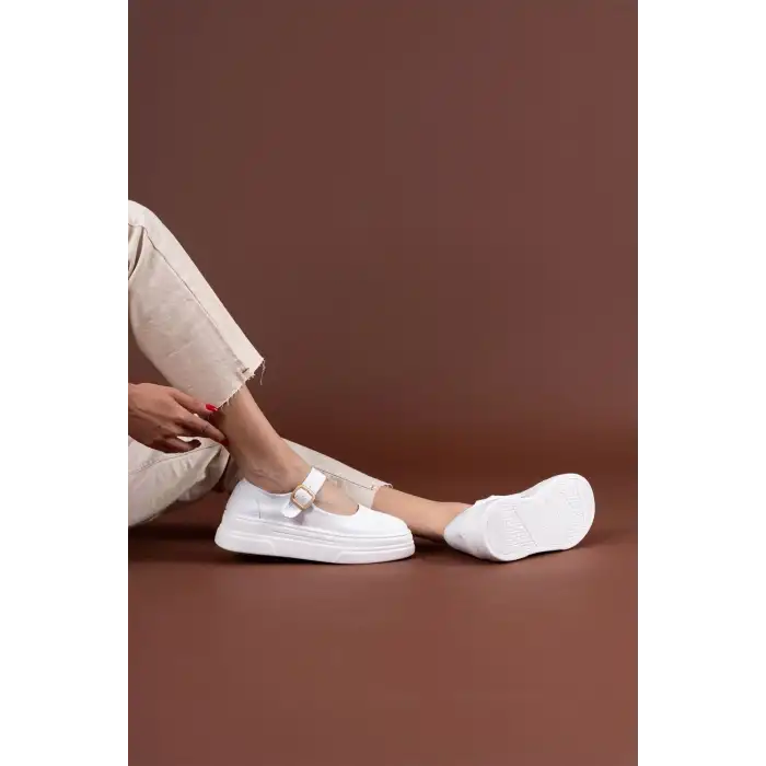 LUNNİ BEYAZ KETEN SPOR AYAKKABI