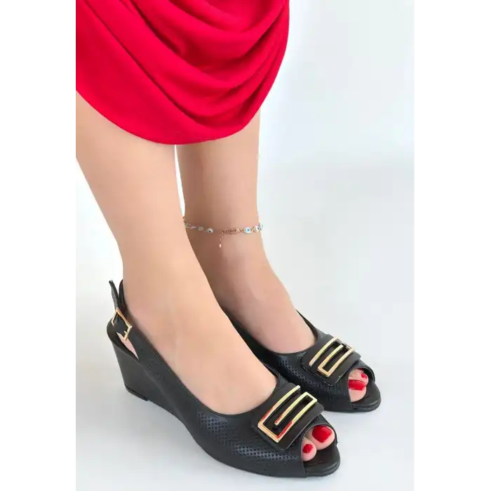 MAMBA SİYAH CİLT DOLGU TOPUK AYAKKABI