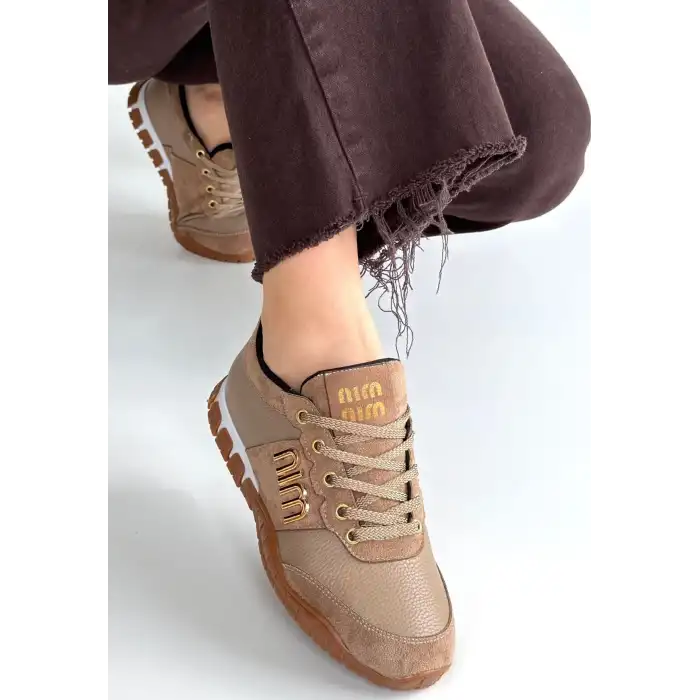 MARJE VİZON CİLT BAĞCIKLI SPOR AYAKKABI