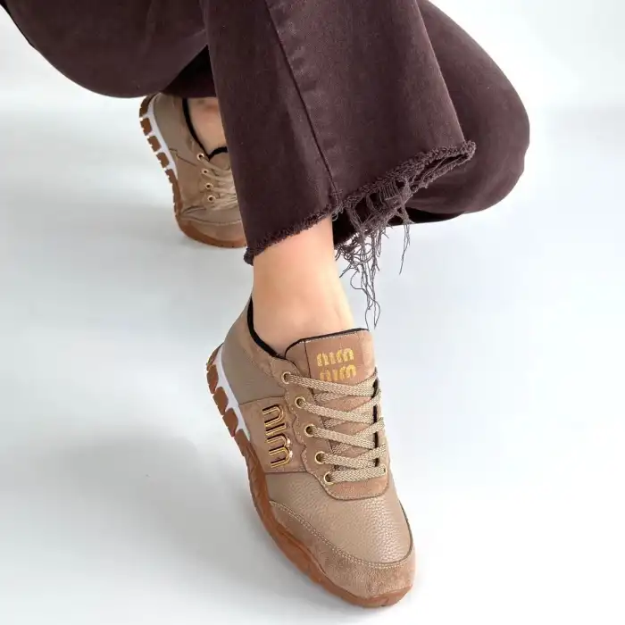 MARJE VİZON CİLT BAĞCIKLI SPOR AYAKKABI