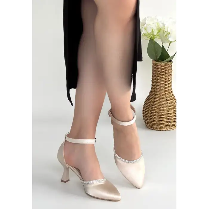 MEJJA BEJ SATEN TOPUKLU AYAKKABI