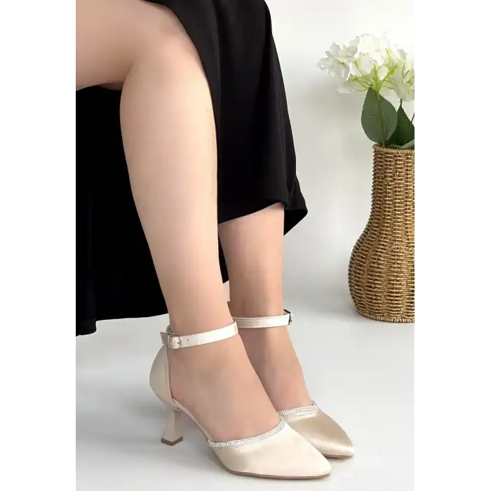 MEJJA BEJ SATEN TOPUKLU AYAKKABI