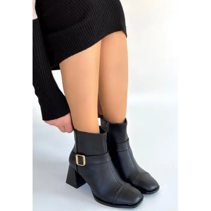MEJJO SİYAH CİLT TOPUKLU BOT
