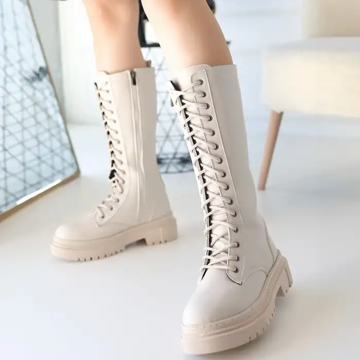 MENND BEJ CİLT BAĞCIKLI ÇİZME