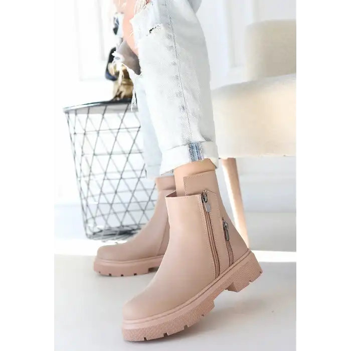 MENTA NUDE CİLT FERMUAR AKSESUARLI BOT