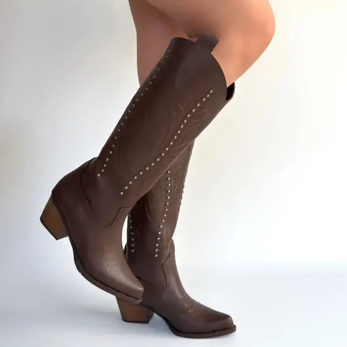 MEOF ACI KAHVE CİLT TOPUKLU ÇİZME