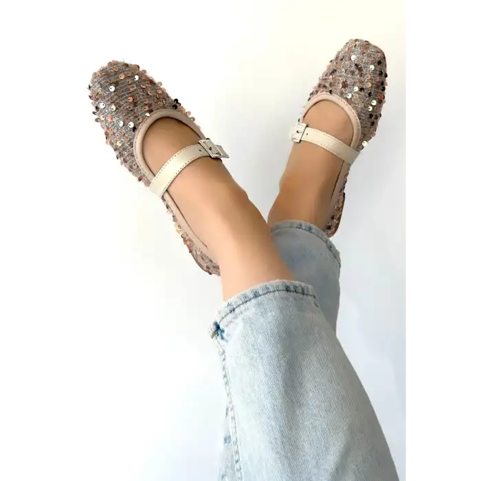 MODEN BEJ SÜET BABET AYAKKABI