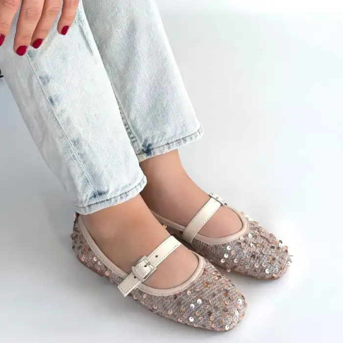 MODEN BEJ SÜET BABET AYAKKABI