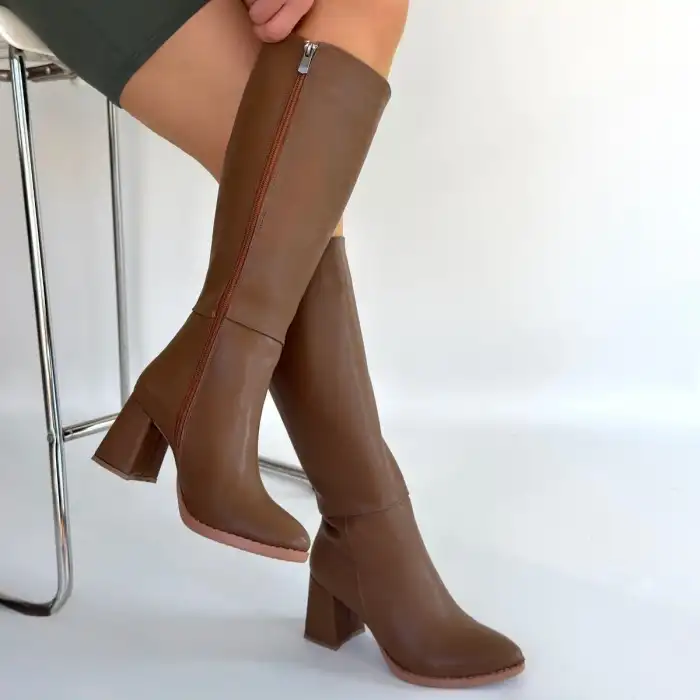 MORENA VİZON CİLT BEJTOPUKLU ÇİZME