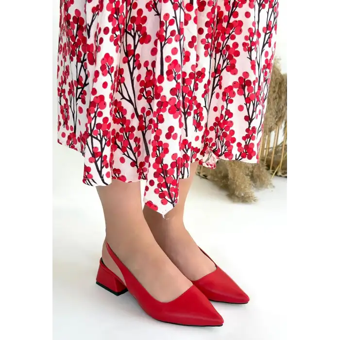 MORJİ KIRMIZI CİLT TOPUKLU AYAKKABI