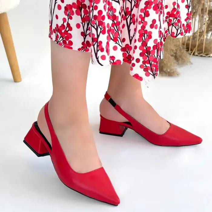 MORJİ KIRMIZI CİLT TOPUKLU AYAKKABI