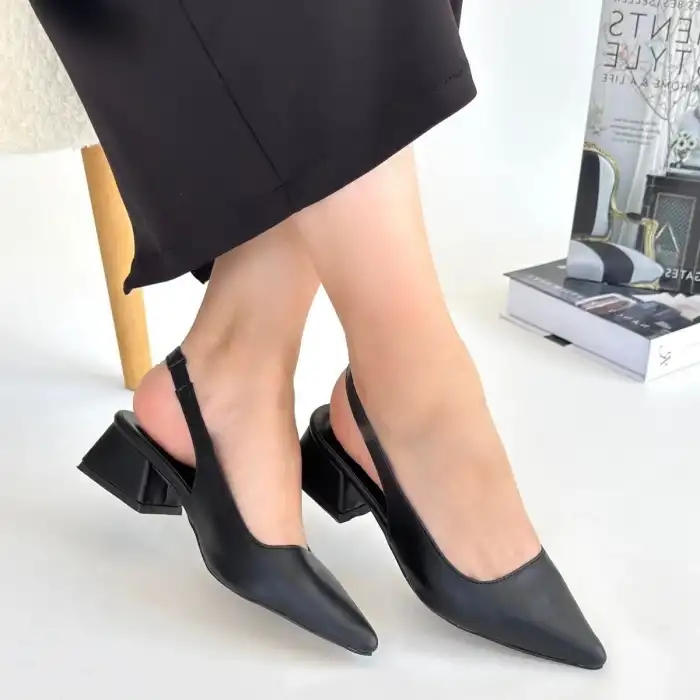 MORJİ SİYAH CİLT TOPUKLU AYAKKABI