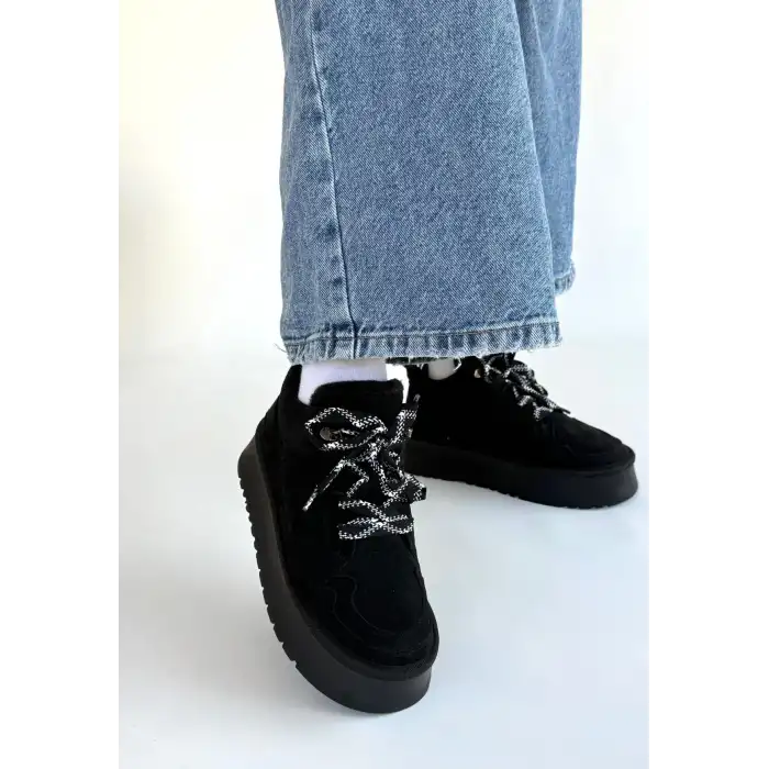 MUDEN SİYAH SÜET BAĞCIKLI BOT