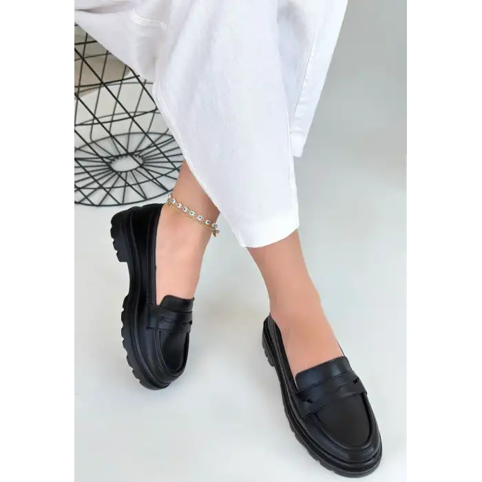 NARLİ SİYAH CİLT OXFORD AYAKKABI