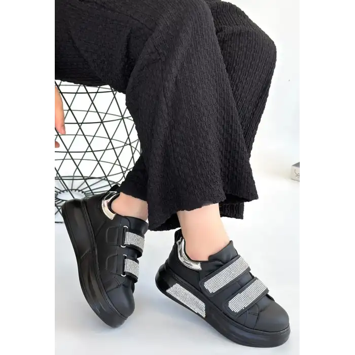 NİNO SİYAH CİLT CIRT CIRTLI SPOR AYAKKABI