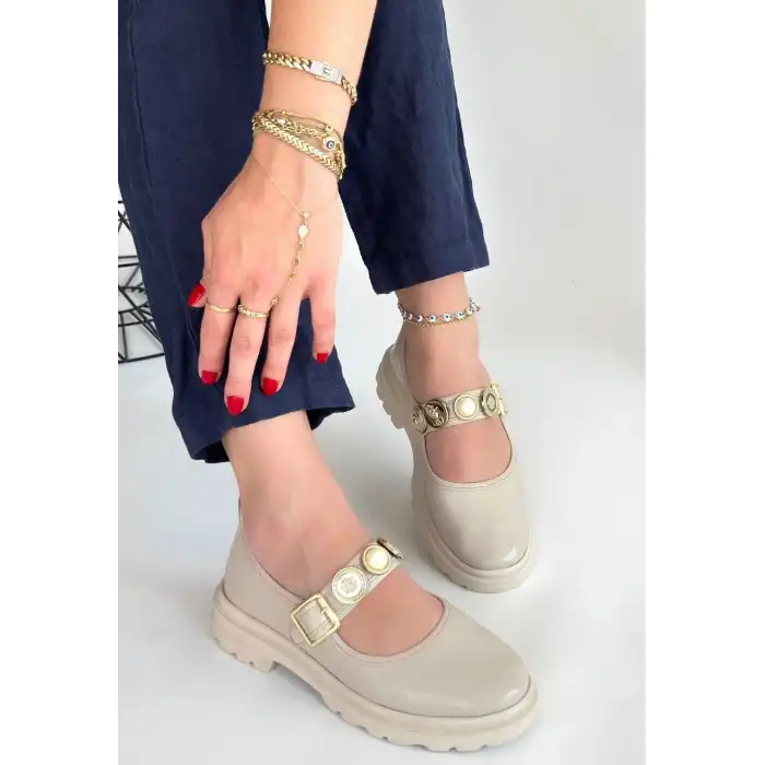 OKİRA BEJ RUGAN OXFORD AYAKKABI