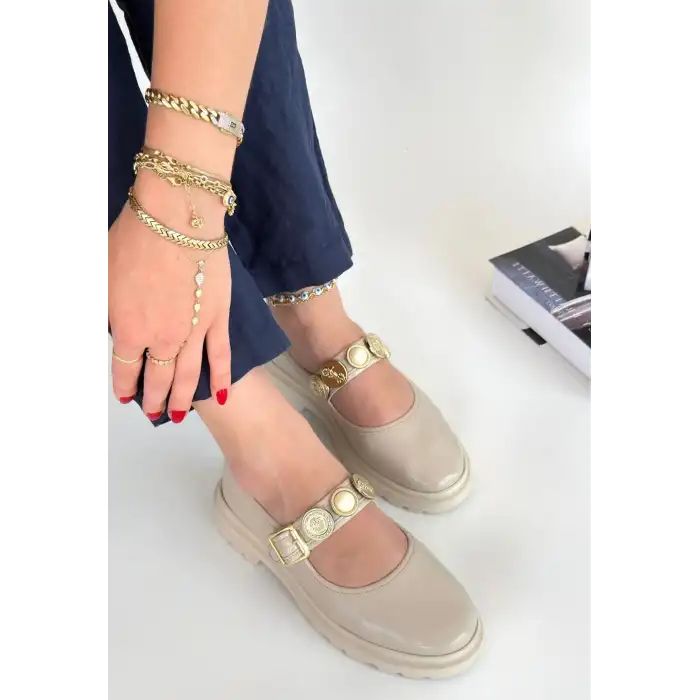 OKİRA BEJ RUGAN OXFORD AYAKKABI