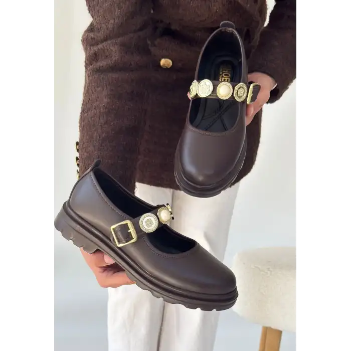 OKİRA KAHVERENGİ CİLT OXFORD AYAKKABI