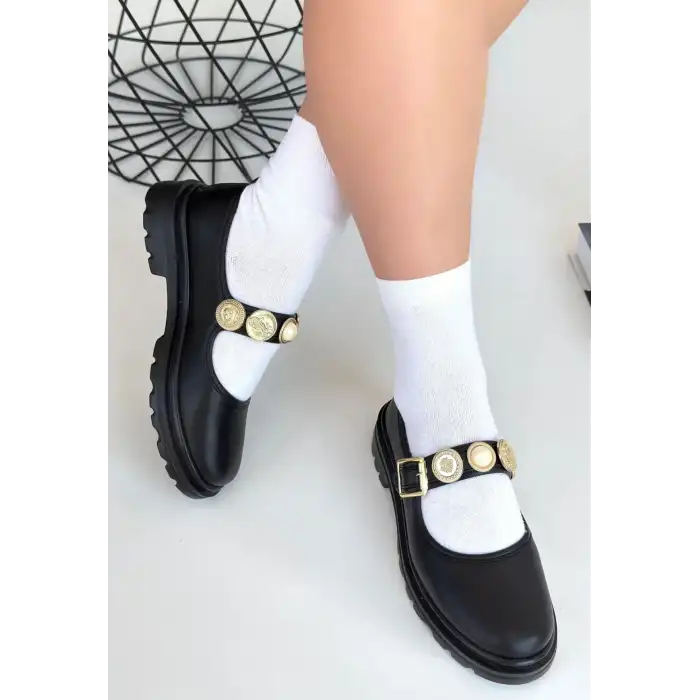 OKİRA SİYAH CİLT OXFORD AYAKKABI