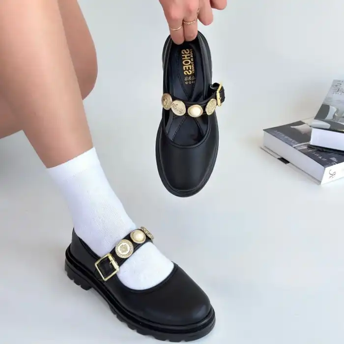 OKİRA SİYAH CİLT OXFORD AYAKKABI