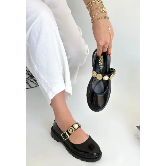 OKİRA SİYAH RUGAN OXFORD AYAKKABI