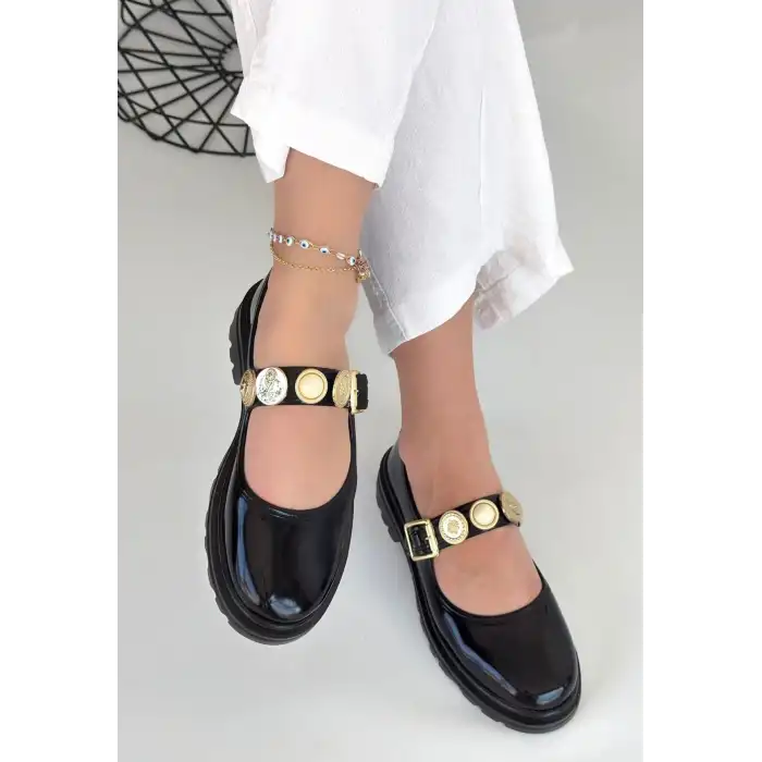 OKİRA SİYAH RUGAN OXFORD AYAKKABI